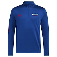 Men's adidas Royal Kansas Jayhawks Half-Zip Pullover Golf Jacket