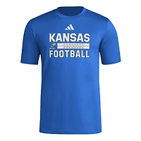 Men's adidas  Royal Kansas Jayhawks Locker Laces Out Pre-Game T-Shirt