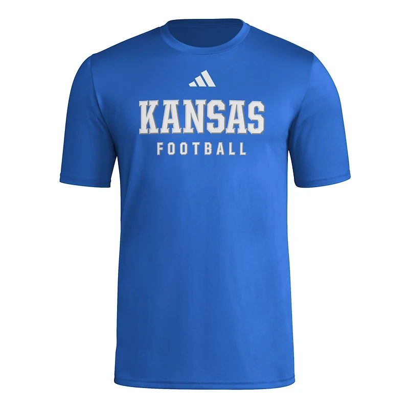 T-shirt d'entraînement de football adidas Royal Kansas Jayhawks pour homme