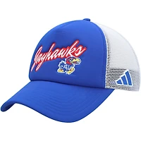 Men's adidas Royal Kansas Jayhawks Script Trucker Snapback Hat