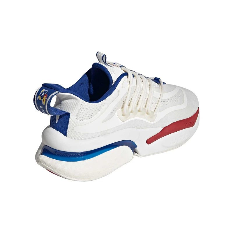 Chaussures adidas Kansas Jayhawks Alphaboost V1 Sustainable BOOST pour hommes, blanc/rouge