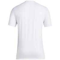 T-shirt adidas pour hommes, blanc, Kansas Jayhawks, Baseball, graines de tournesol