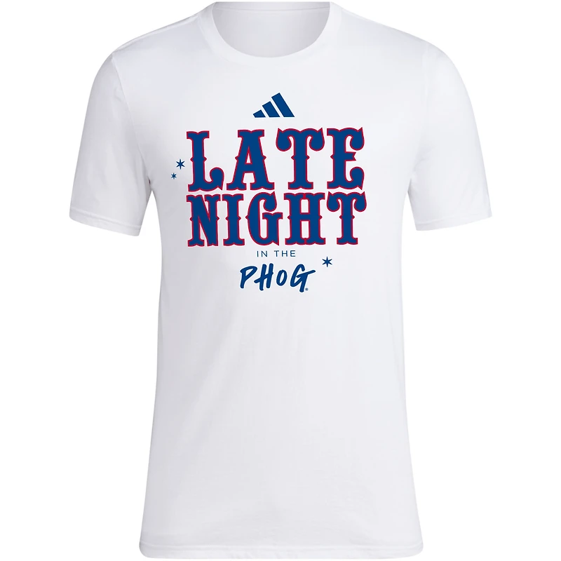 Men's adidas White Kansas Jayhawks Late Night the Phog T-Shirt