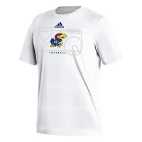 Men's adidas White Kansas Jayhawks Locker Lines Softball Fresh T-Shirt