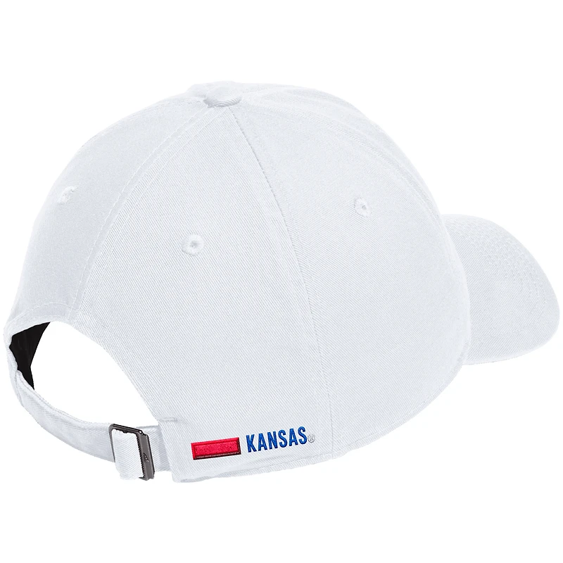 Men's adidas White Kansas Jayhawks Locker Room Adjustable Slouch Hat