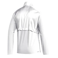 Men's adidas White Kansas Jayhawks Sideline Woven Quarter-Zip Pullover Top
