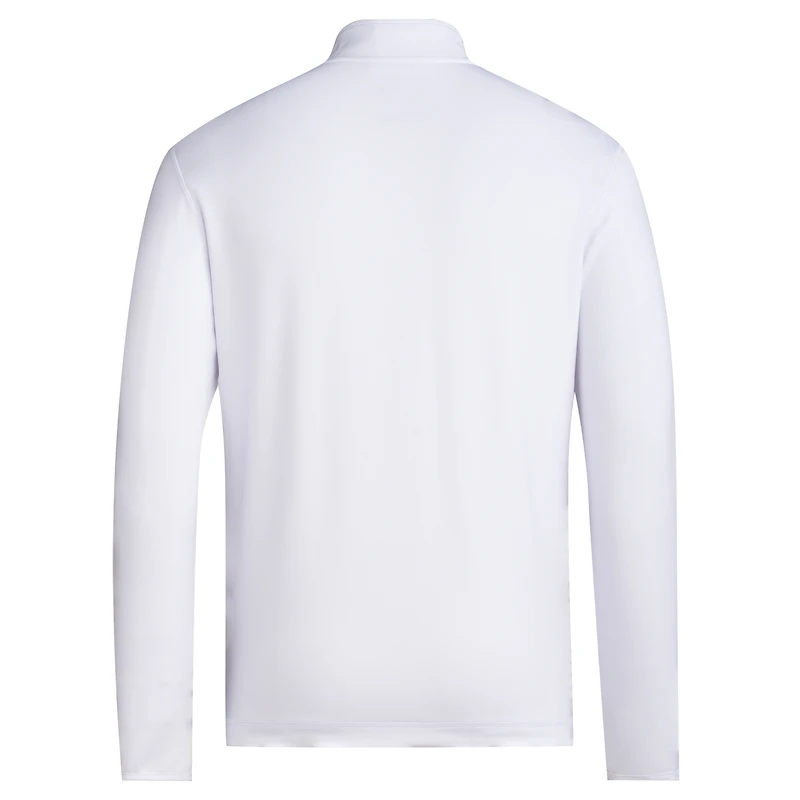 Men's adidas White Kansas Jayhawks Wear Pink Quarter-Zip Pullover
