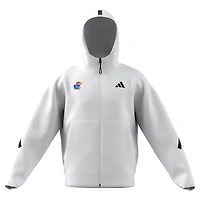 Men's adidas White Kansas Jayhawks Z.N.E. Full-Zip Hoodie