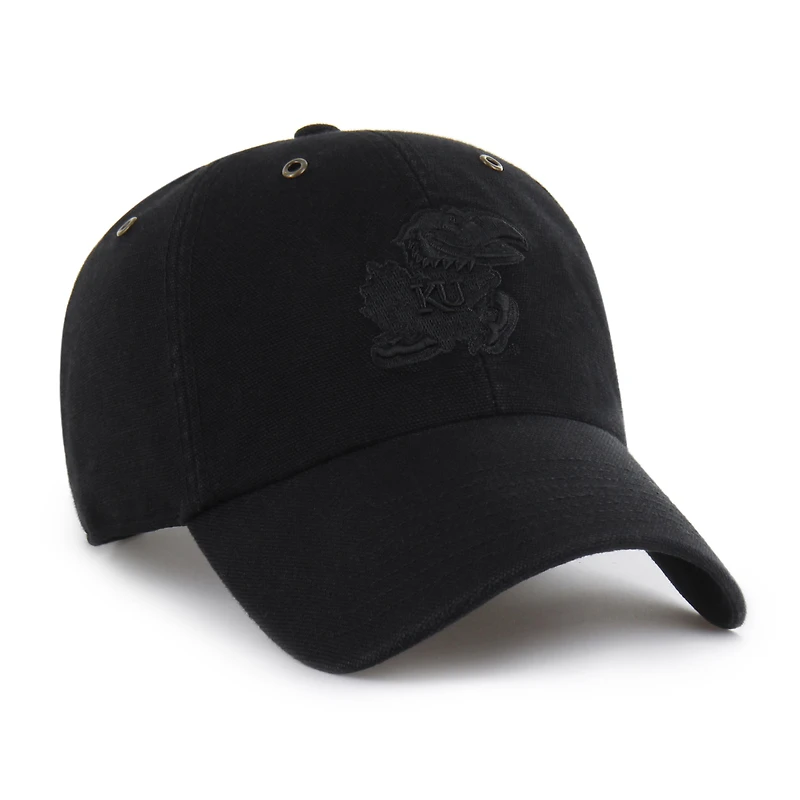 Men's Carhartt x '47 Black Kansas Jayhawks Clean Up Adjustable Hat