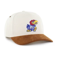 Men's Carhartt x '47 Natural/Brown Kansas Jayhawks Undyed Relaxed Hitch Adjustable Hat