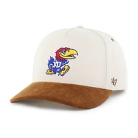 Men's Carhartt x '47 Natural/Brown Kansas Jayhawks Undyed Relaxed Hitch Adjustable Hat
