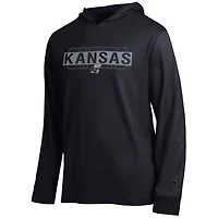 Men's Champion  Black Kansas Jayhawks Gradient All-Star Long Sleeve Hooded T-Shirt