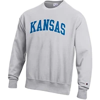 Sweat-shirt en molleton à tissage inversé Champion Gray Kansas Jayhawks pour homme