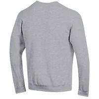 Men's Champion  Heather Gray Kansas Jayhawks Basic Arch Fleece Pullover Sweatshirt