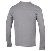Men's Champion  Heather Gray Kansas Jayhawks Basic Arch Long Sleeve T-Shirt