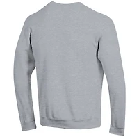 Men's Champion Heather Gray Kansas Jayhawks Basketball Icon Pullover Crewneck Sweatshirt