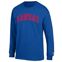 Men's Champion  Royal Kansas Jayhawks Basic Arch Long Sleeve T-Shirt