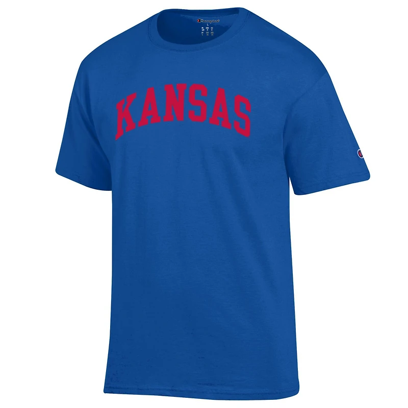 Men's Champion Royal Kansas Jayhawks Basic Arch T-Shirt