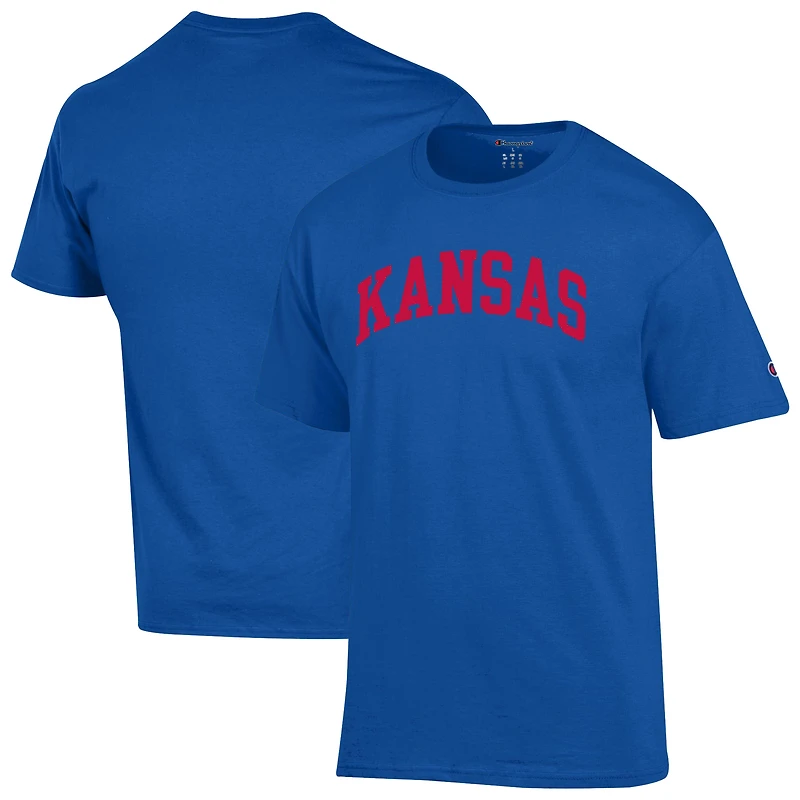 Men's Champion Royal Kansas Jayhawks Basic Arch T-Shirt