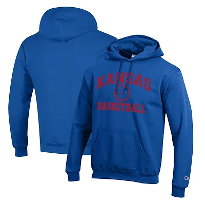 Men's Champion Royal Kansas Jayhawks Basketball Icon Pullover Hoodie