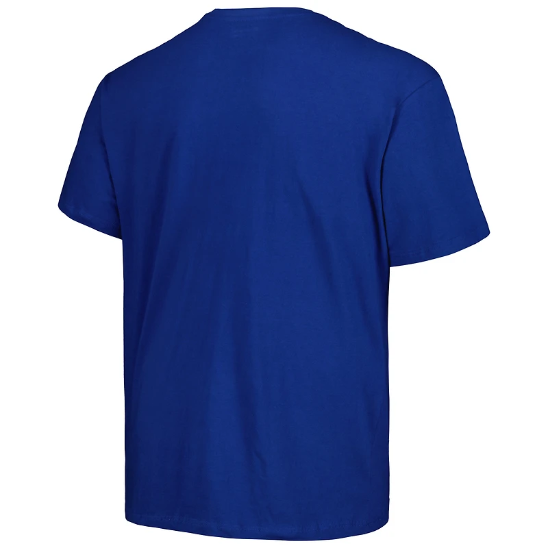 Men's Champion Royal Kansas Jayhawks Big & Tall Football Helmet T-Shirt