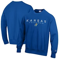 Sweat-shirt Champion Royal Kansas Jayhawks Relentless Reverse Weave pour homme