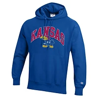 Sweat à capuche Champion Royal Kansas Jayhawks Vault Late Night Reverse Weave pour hommes
