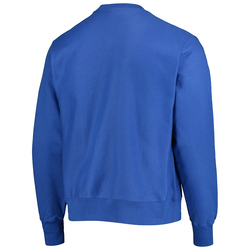 Champion Royal Kansas Jayhawks Vault Logo Reverse Weave Sweat-shirt à capuche pour hommes