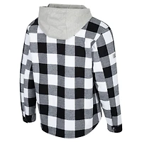 Men's Colosseum Black/White Kansas Jayhawks Buffalo Plaid Full-Zip Jacket