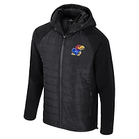 Men's Colosseum  Black Kansas Jayhawks Block The Sun Full-Zip Hooded Jacket