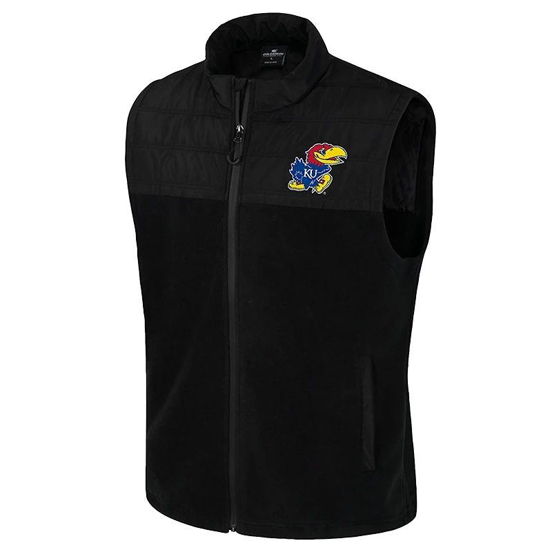 Men's Colosseum  Black Kansas Jayhawks Block The Sun Full-Zip Vest