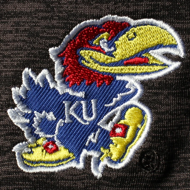 Men's Colosseum Black Kansas Jayhawks Down Swing Polo