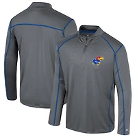 Coupe-vent Colosseum Navy Kansas Jayhawks Cameron pour hommes avec quart de zip