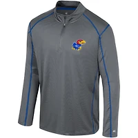 Coupe-vent Colosseum Navy Kansas Jayhawks Cameron pour hommes avec quart de zip