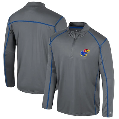 Coupe-vent Colosseum Navy Kansas Jayhawks Cameron pour hommes avec quart de zip
