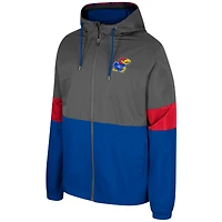 Veste entièrement zippée Colosseum Charcoal Kansas Jayhawks Miles pour hommes