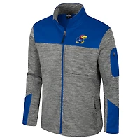 Men's Colosseum  Gray/Royal Kansas Jayhawks Guard Full-Zip Jacket