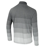 Men's Colosseum  Gray Kansas Jayhawks AI Striped Mesh Quarter-Zip Raglan Windshirt