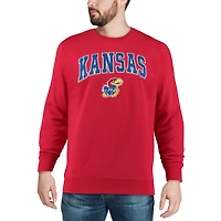 Men's Colosseum Kansas Jayhawks Arch & Logo Crew Neck Sweatshirt