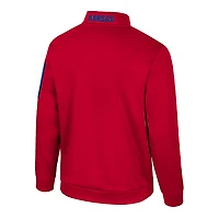 Men's Colosseum Red Kansas Jayhawks Mainframe Quarter-Zip Fleece Jacket