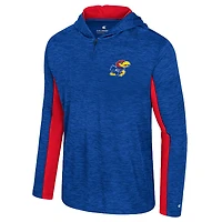 Men's Colosseum Royal Kansas Jayhawks Always Sunny Quarter-Zip Hoodie
