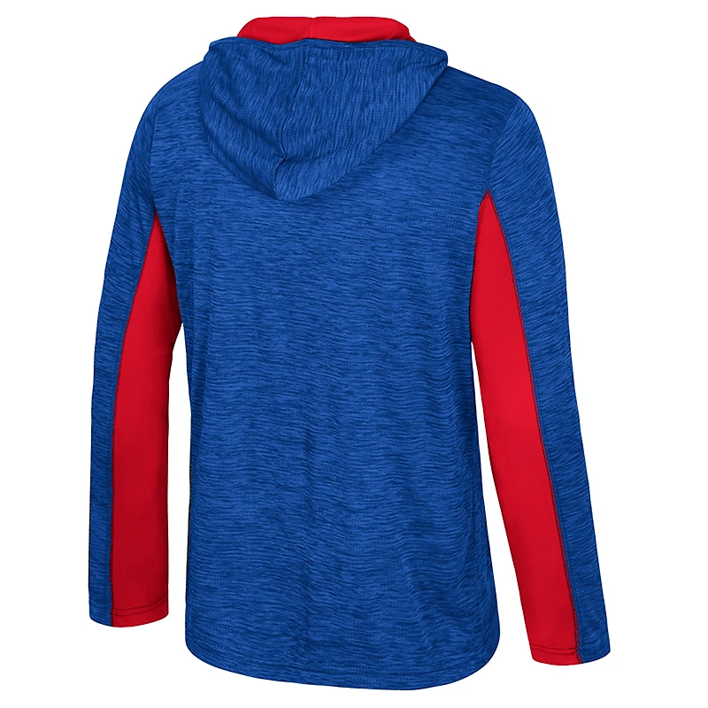Men's Colosseum Royal Kansas Jayhawks Always Sunny Quarter-Zip Hoodie