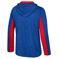 Men's Colosseum Royal Kansas Jayhawks Always Sunny Quarter-Zip Hoodie