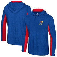 Sweat à capuche zippé quart de tour Always Sunny des Kansas Jayhawks du Colosseum Royal pour homme