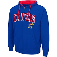 Men's Colosseum Royal Kansas Jayhawks Big & Tall Full-Zip Hoodie