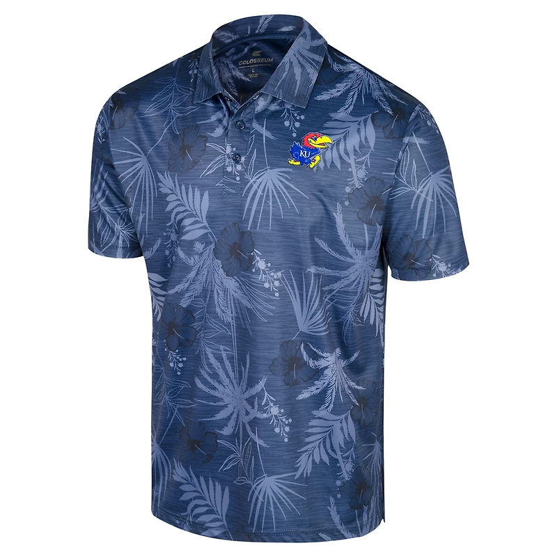 Men's Colosseum Royal Kansas Jayhawks Big & Tall Palms Polo