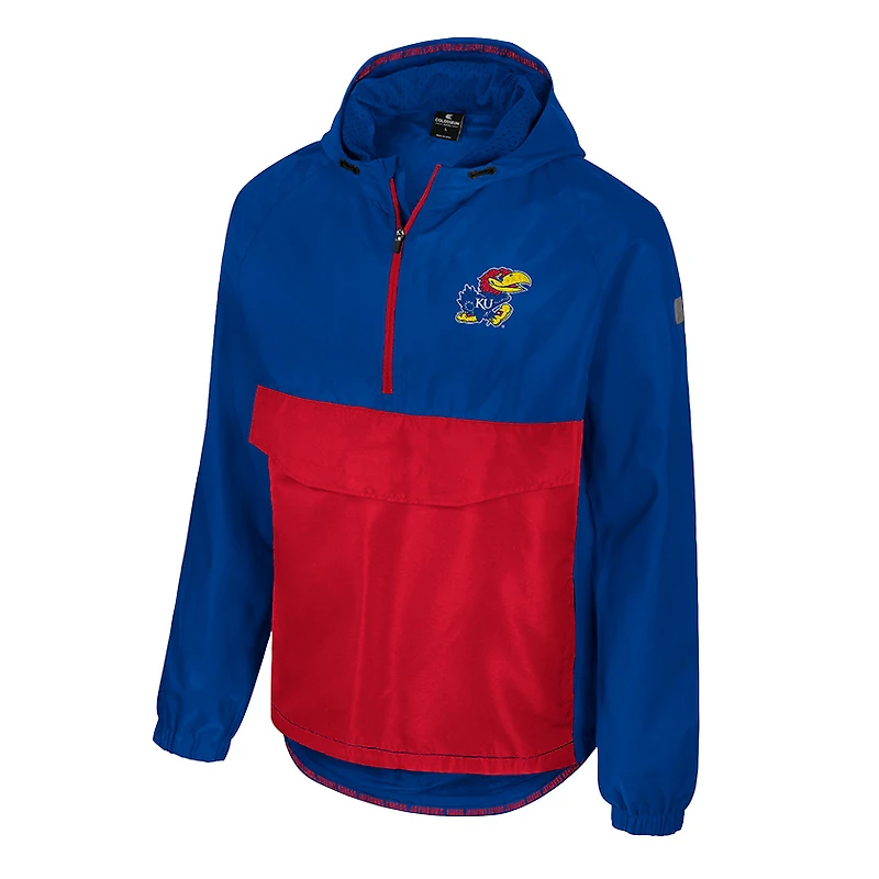 Veste anorak à demi-zip Colosseum Royal Kansas Jayhawks Reloaded pour homme