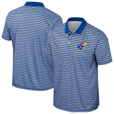 Men's Colosseum Royal Kansas Jayhawks Striped Polo