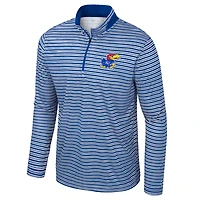 Haut rayé à glissière quart de tour pour homme Colosseum Royal Kansas Jayhawks
