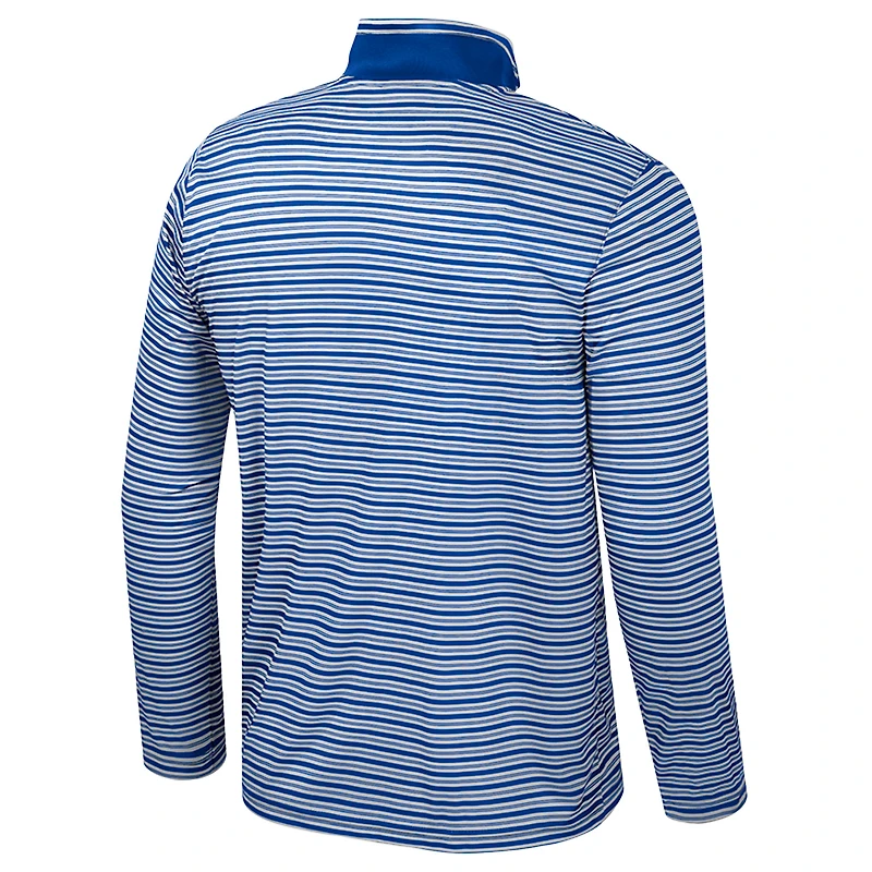 Haut rayé à glissière quart de tour pour homme Colosseum Royal Kansas Jayhawks